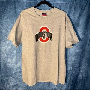 Champion Ohio State Buckeyes NCAA Shirt L Gray Red Black White Fan Apparel